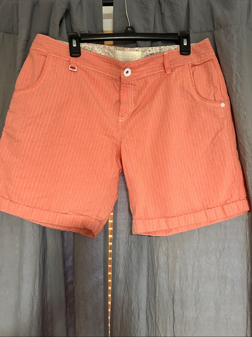 adidas Women’s Coral Pinstripe Bermuda Shorts